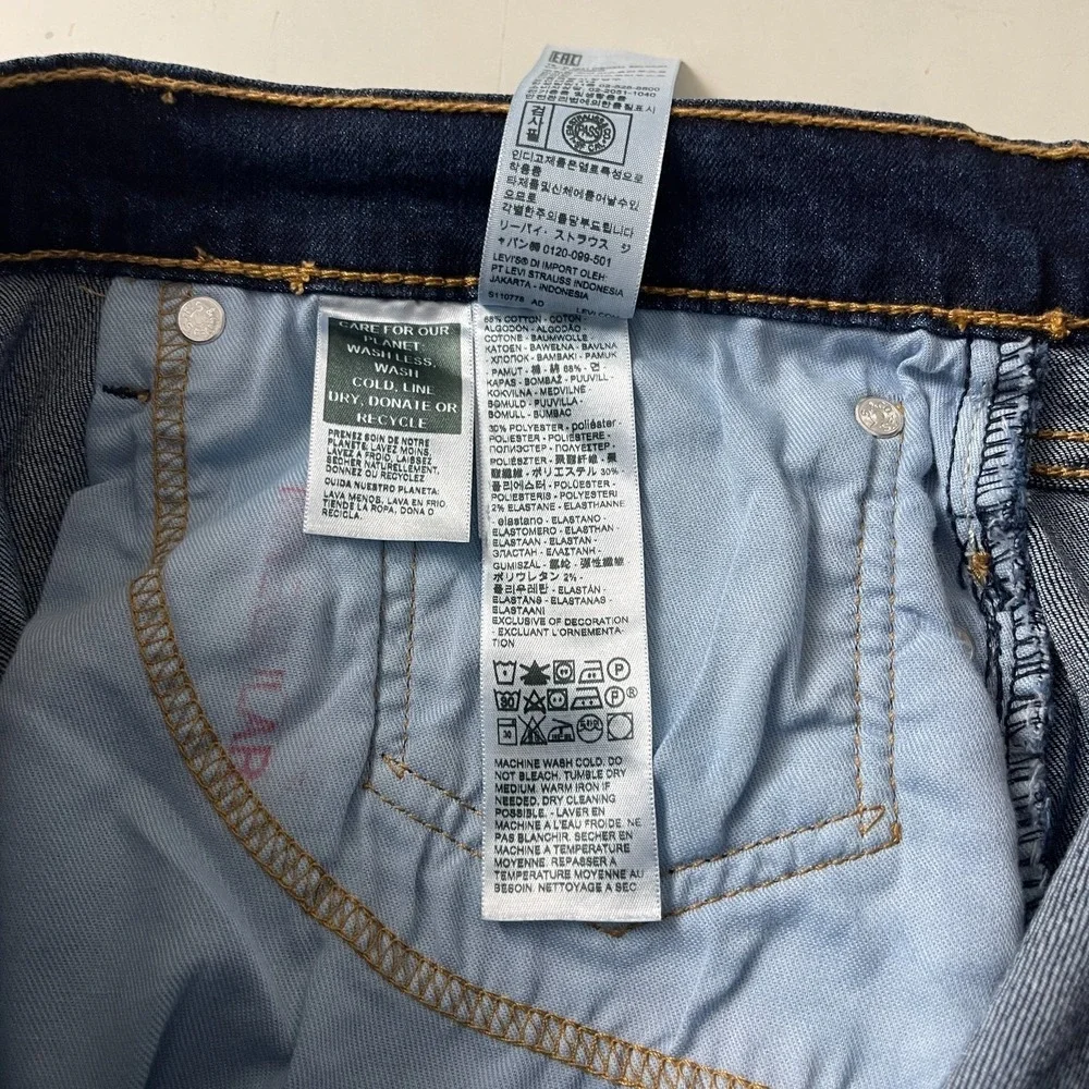 Levis 514 Jeans Mens 36x32 Blue Straight Dark Wash Denim Grunge Cowboy Work Rock